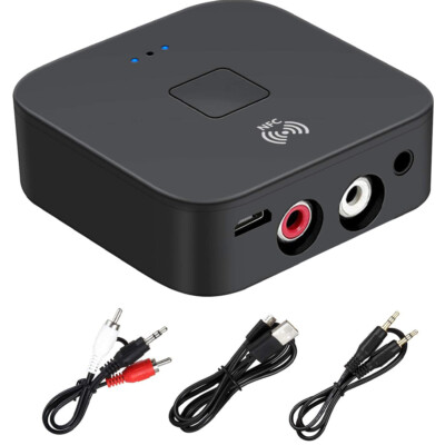 Bluetooth 5.0 Empfänger 3.5mm AUX NFC Cinch Buchse Hifi Wireless Audio Adapter