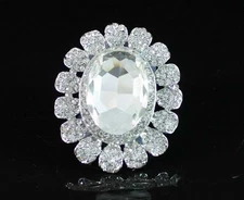 ROYAL CLEAR COCKTAIL FASHION COSTUME RING AUSTRIAN RHINESTONE CRYSTAL B1739