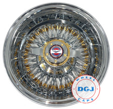 Zenith Style 14x7 Rev 72 Cross Lace Gold Nipples Hub Ring Lowrider Wire Wheels