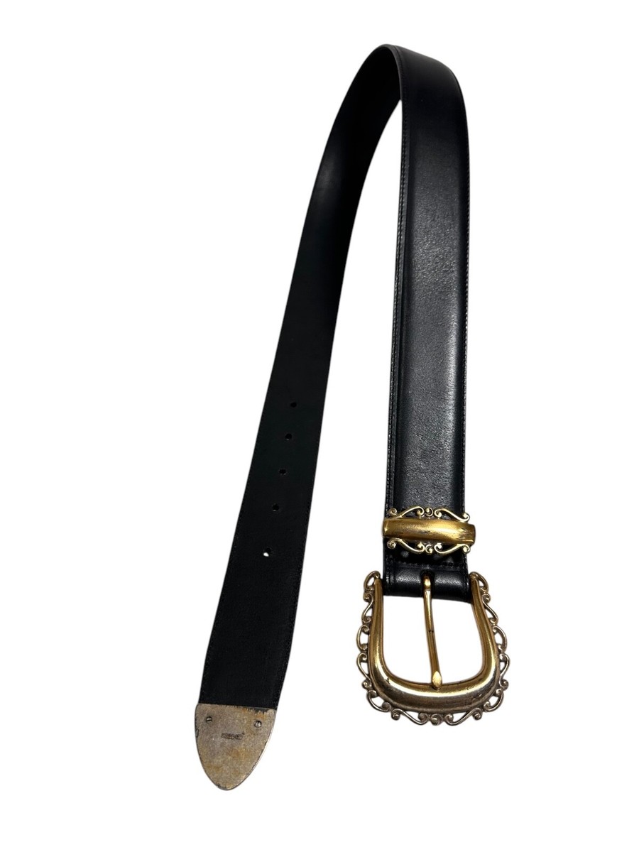 Genuine BRIGHTON 46703 Black Leather Belt 1994 | eBay