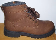 Boys CREVO Footwear Brown Gray Memory Foam Hiking Boots Shoes Sz 13