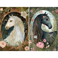 Horse Portraits #1 | A4 Mulberry Rice Paper | Paper for Decoupage