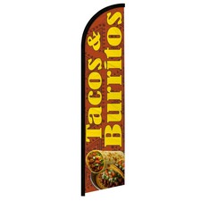 Tacos Burritos Burnt Orange Full Curve Windless Swooper Flag Concession Food
