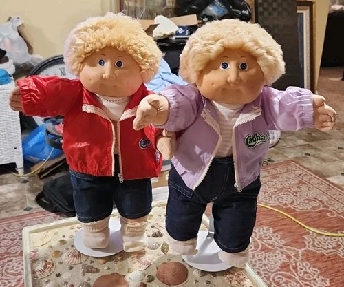 Cabbage Patch Kid HM #2 Twins, wheat Hair, Blue Eyes, Freckles Boy & Girl Dolls