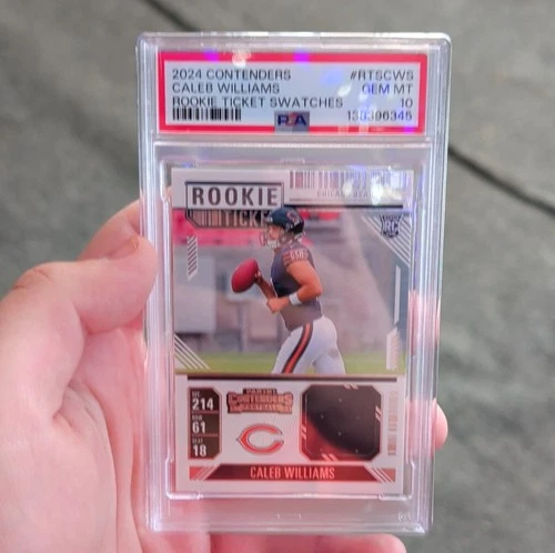 Panini 2024 Contenders Caleb Williams Rookie Ticket Swatches RTS-CWS PSA 10