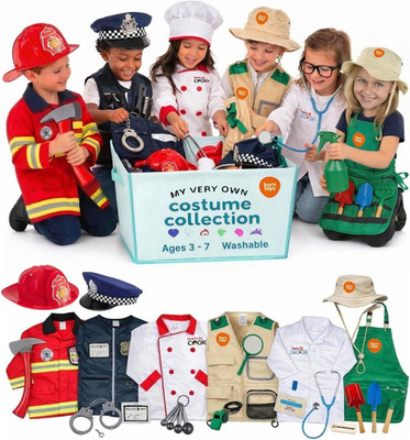 6-In-1 Kids Dress up Clothes Costumes Gift Set for Boys & Girls 3+