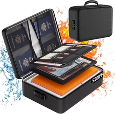5200°F Document Organizer with Lock,Upgraded Heat Insulated Fireproof＆Waterproof
