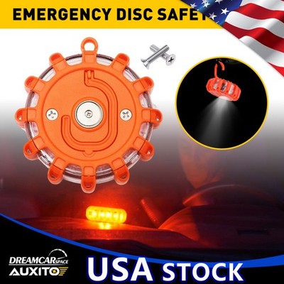Orange Magnetic Light Car Round Beacon Strobe Hazard Emergency Warning SOS Lamp
