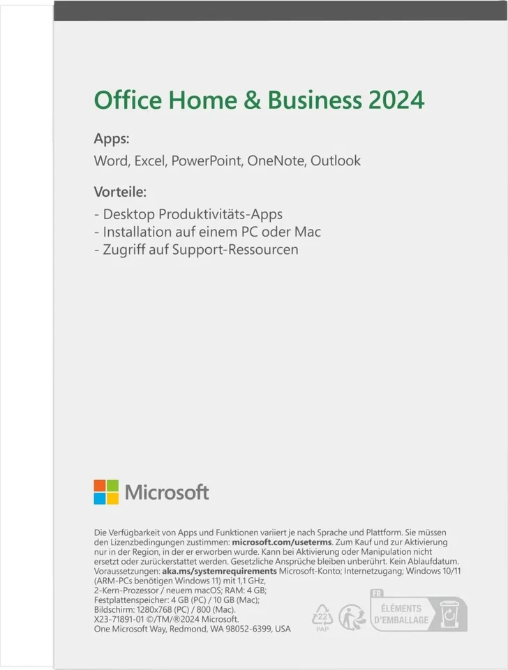 MS Office 2024 Home and Business Medialess Windows / Mac englisch - Bild 2 von 2