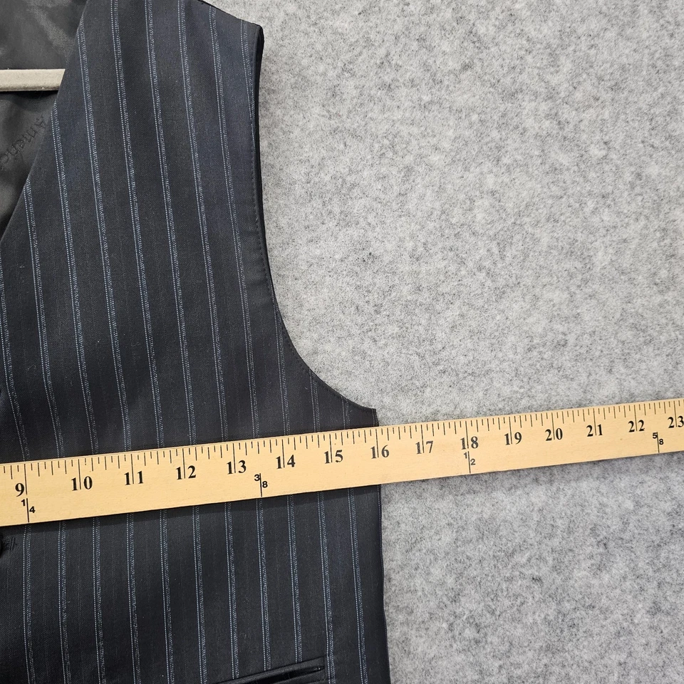 Pinstripe Suit Vest Boys 10 12 Black Waistcoat Formal Preppy AMERICAN EXCHANGE - Image 4 of 4