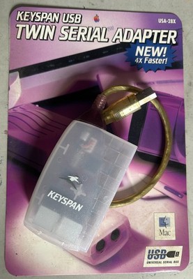 Genuine Rare Keyspan USA-28X B Twin Serial Adapter for Mac USB to 2 Mini-DIN