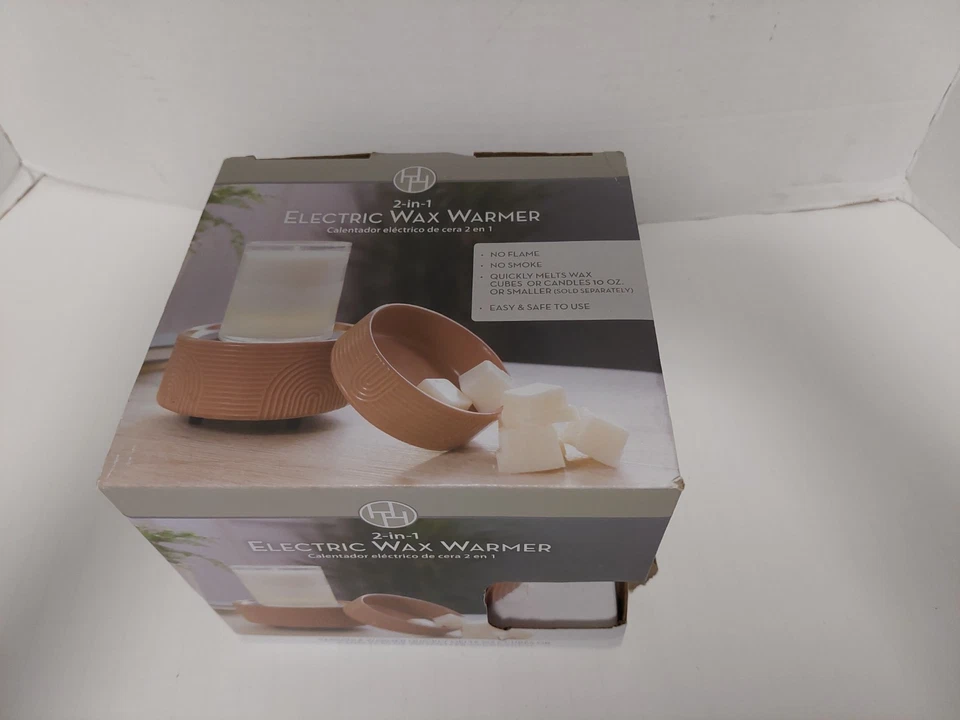 Calentador de cera eléctrico HH 2 en 1 bronceado sin llama ni cera de humo no incluido nuevo en caja Foto 3 de 4