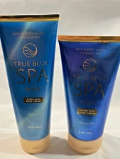 2x  Bath & Body Works TRUE BLUE SPA Super Rich Body  + Foot Cream Lot  NEW