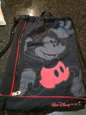 Walt Disney World Disney Parks Drawstring Mickey Backpack Bag Tote 