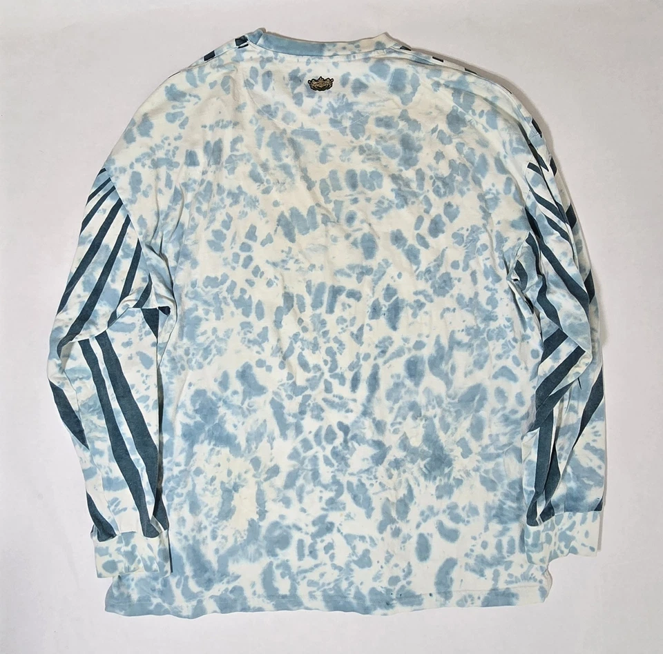 Akademiks Azul Blanqueador Reverso Tie-Dye Cosido Bordado De Colección Largo... Foto 2 de 4