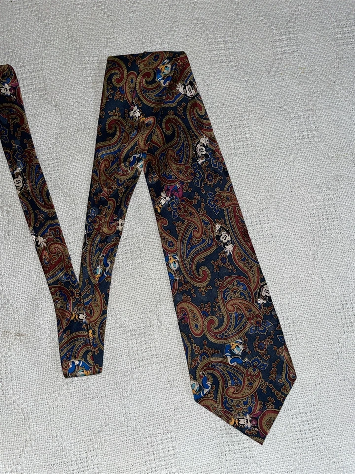 Corbata de vestir para hombre The Disney Store talla 57” 4” azul cachemira seda negocios formal Foto 4 de 4