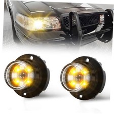 Amber White Led Emergency Hideaway Strobe Lights Kit 2pcs Amberwhite