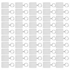 50Pcs Photo Frame Keyring Rectangular Transparent Key Ring Chain Keychain SPC