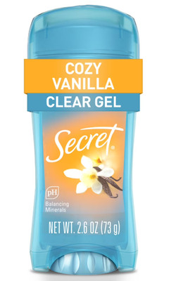 Secret Fresh Clear Gel Antiperspirant Deodorant for Women, Cozy Vanilla Scent, 2