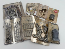 LARGE Mixed Lot of Tim Holtz IDEA-OLOGY, Metal  Chipboard Embellishments, USED