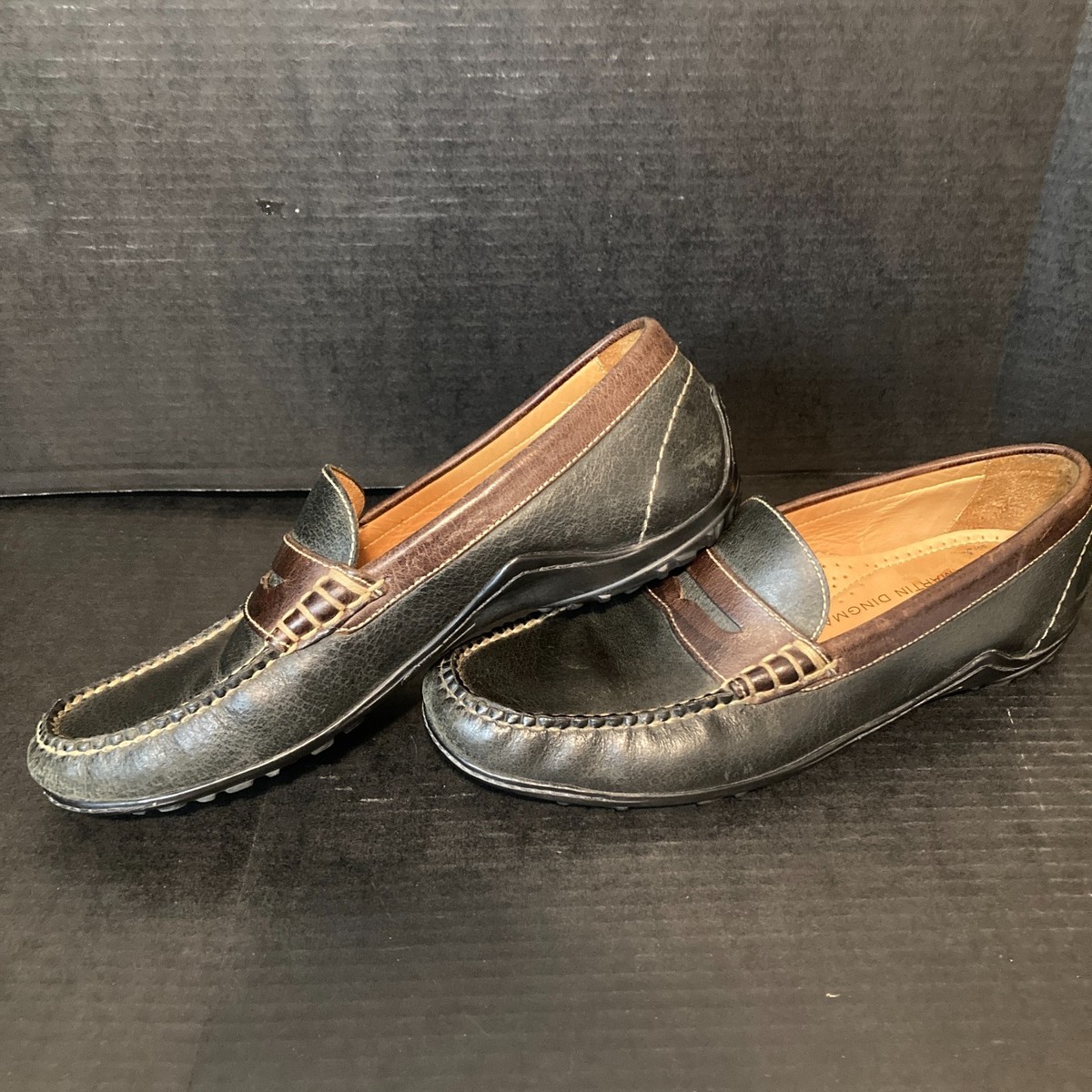 Martin Dingman Bill Men\'s Brown Genuine Water Buffalo Penny Loafers Size 11M Bill Alligator Grain Penny Loafers - Chestnut | Martin Dingman main image 2