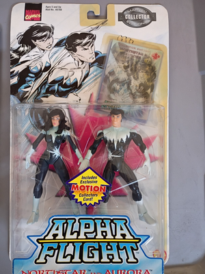 #ad Alpha Flight Northstar and Aurora Figures with Card New 1999 Toy Biz Marvel $14.99