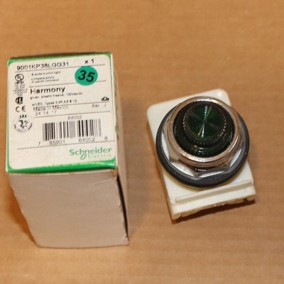 One Schneider Electric 9001KP38LGG31 GREEN Harmony LED Standard Pilot Light GN#s