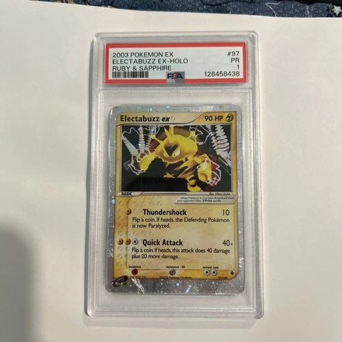 2003 Pokemon EX Ruby & Sapphire #97 Electabuzz EX Holo PSA 1 VERY RARE GRADE