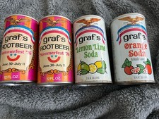Vintage Graf s Soda Pop Cans Lot Of 4 Commemo...