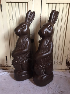 #ad #ad Blow Mold Easter Rabbits Giant Chocolate 31” Display Union Products U.S.A. PAIR $84.00