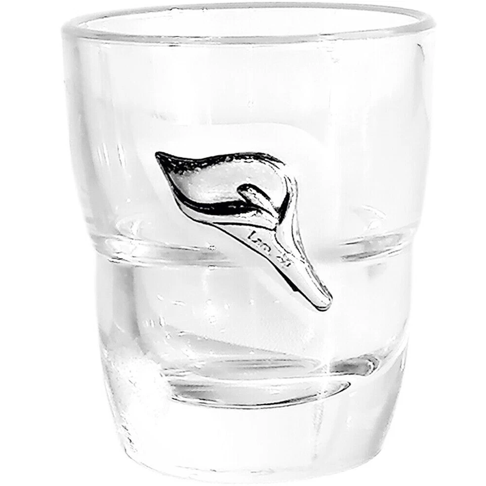 Bicchieri per liquore shottino bottiglia in cristallo con placca argento tavola - Immagine 2 di 4