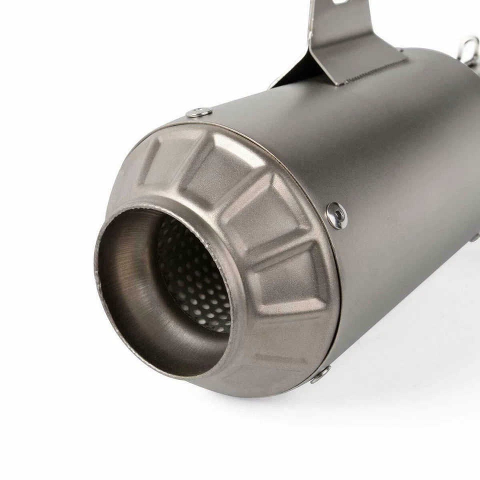 Silver Universal Motorcycle Exhaust Muffler Silencer Slip On W/DB Killer 38-51mm - Image 3 of 4