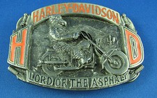 HARLEY DAVIDSON MOTORCYCLES BELT BUCKLE MADE IN USA 1992 Lord of the Asphalt