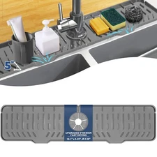 Kitchen Sink Faucet Splash Guard XXL Silicone Sink Faucet Drying Ma... Fast Ship