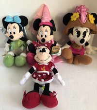 DISNEY Minnie Mouse Lot Of 4 Plush Dolls Princess Fairy Fall Pirate Plush 9 -14