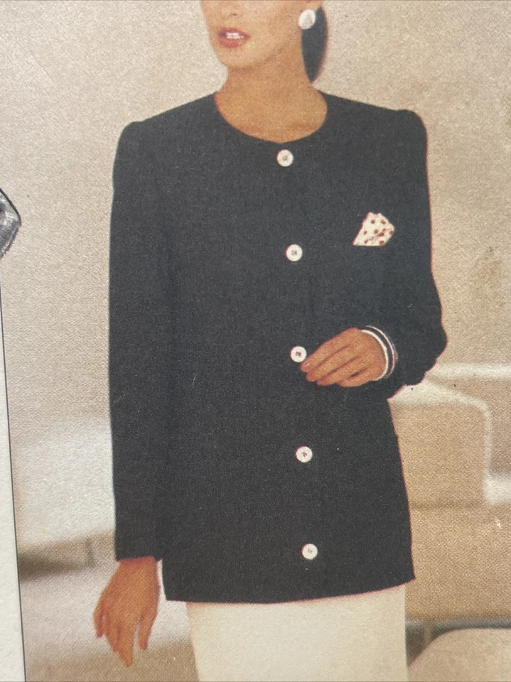 UNCUT Vintage 1980s Butterick 4777 Pant Or Skirt Suit Evan Picone Size 14 16 18 - Image 4 of 4