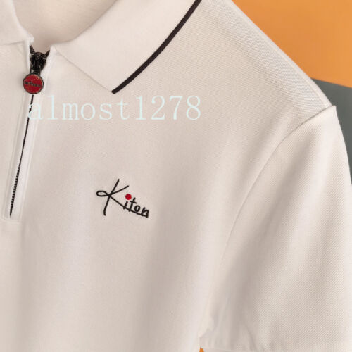 Kiton Camicia Uomo Ricamata Casual Mezza Cerniera Manica Corta - Foto 15 di 21