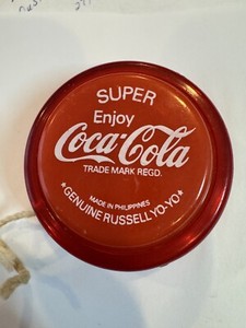 Coca-Cola Russell Yo-Yo ストリング付き Vintage Coca Cola Yoyo Russel Gold & Original Books Strings