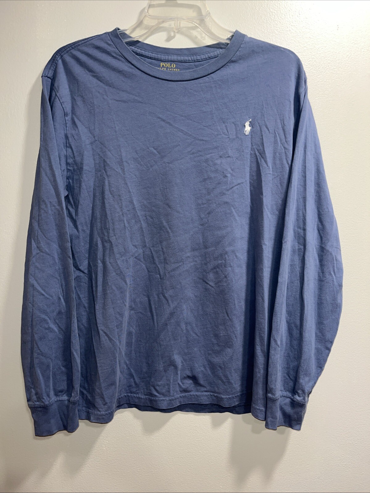 Polo Ralph Lauren uomo manica lunga camicia pony taglia extra large blu
