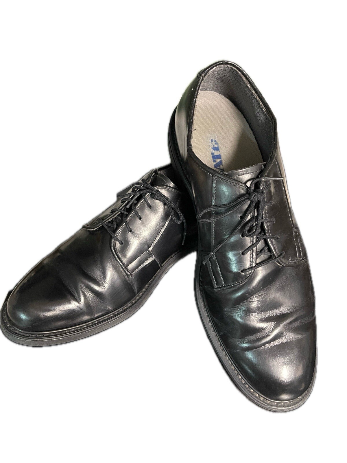 BATES VIBRAM Leather Uniform Oxford Black Dress Shoes Men's Size 12 D - Main Image