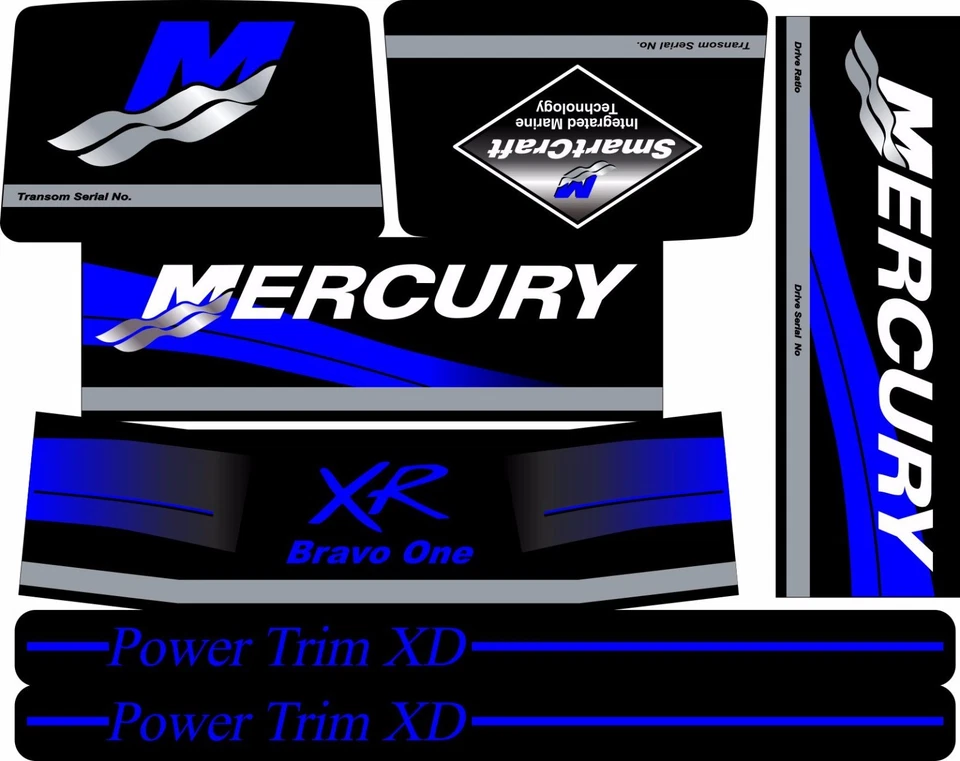 Mercruiser 2023 Blau Bravo One XR W / Blau Rams Aufkleber Set - Bild 1 von 1