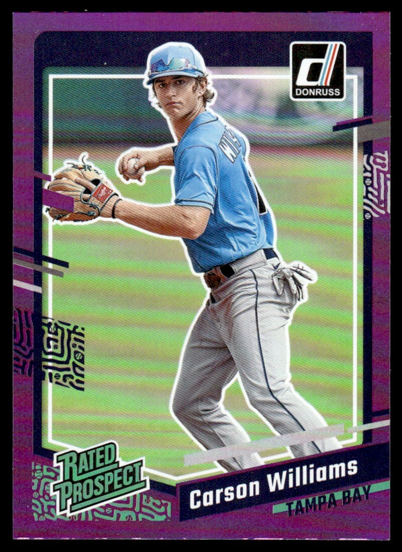 2023 Donruss Holo Purple Carson Williams Tampa Bay Rays #65