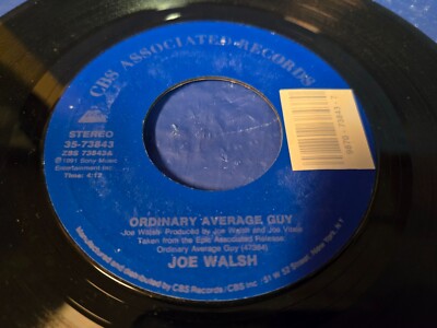 JOE WALSH - ALPHABETICAL ORDER / ORDINARY AVERAGE GUY  -  7'' VINYL 45 RPM