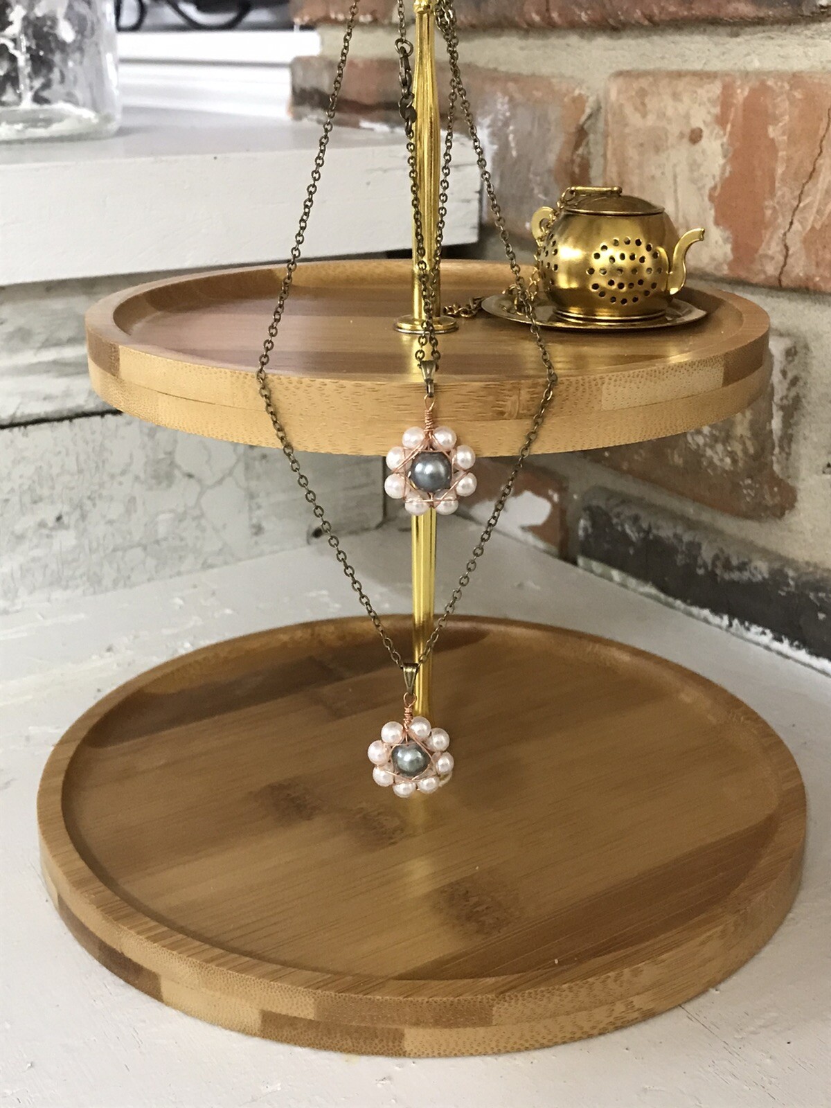 Pearl Pendant Necklace| Handmade| Pearl Bead Necklace| Lovely Jewelry