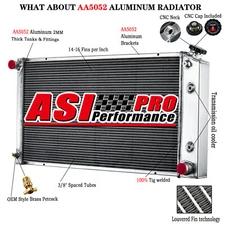 3 Row Radiator For 1977-92 90 Cadillac Brougham DeVille Pontiac Buick Fleetwood