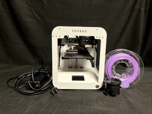 USED Toybox 3D Printer Best for Kids color white With Purple Filament