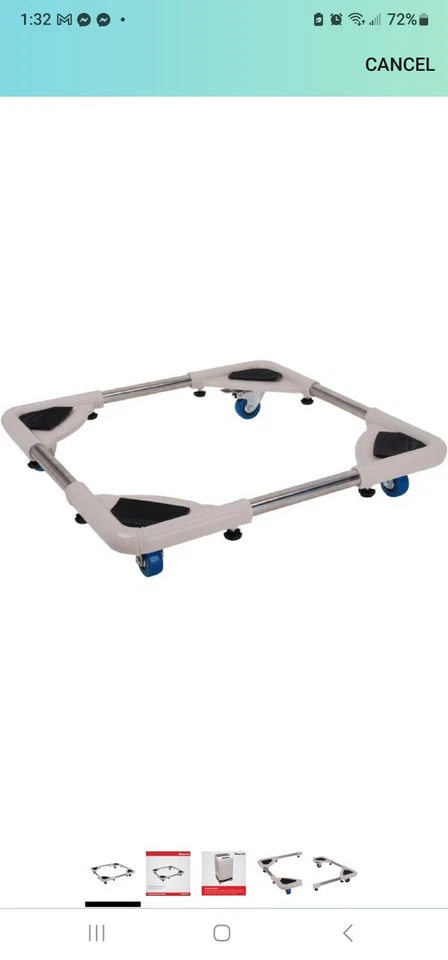 Adjustable Compact Washer Dolly Washing Machine Part Non-Skid Rubber Corner Pads - Image 2 of 2