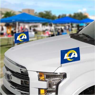 NEW Los Angeles Rams Double Sided Car Hood / Trunk Flags 4'' x 6'' - 2 PC