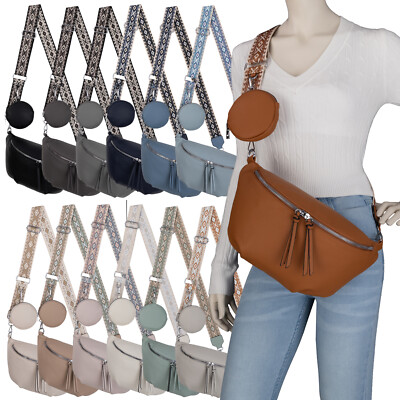 Bauchtasche  Umhängetasche Crossbody-Bag Damen Tasche Kunstleder Italy-Design