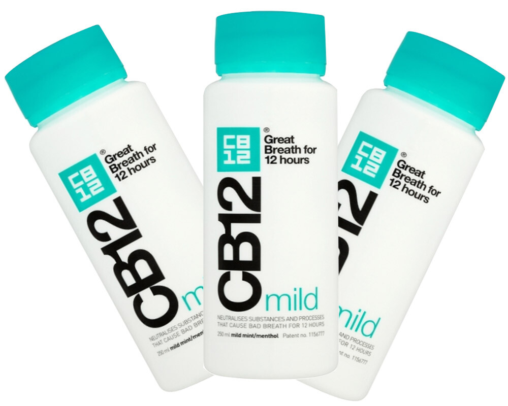 CB12 Mild Mint Safe Breath Mouthwash for 12 Hours /Menthol 250ml-Multi Pack